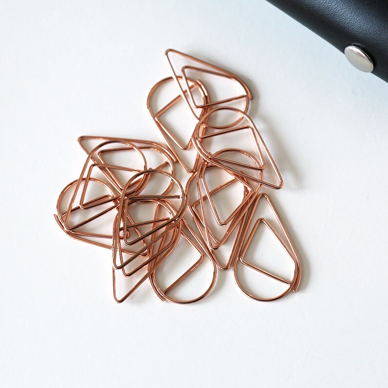 Rose Gold Teardrop Paper Clipsteardrop Paperclipsplanner Etsy