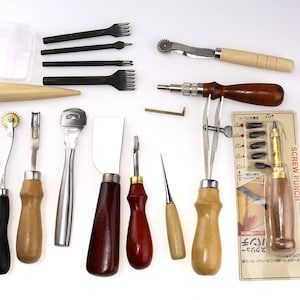 ENVIO gratis juego de herramientas de cuero 20pcs / cuero cuero talla Kit/Stiching cincel / agujero Punch de cuero artesanal herramientas/trabajo demasiado/agujero fabricante