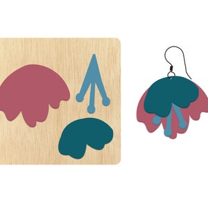 Leaf Stacked Earrings die cutter,leather earring die cutting, leather punch, Cutting Mold for leaf