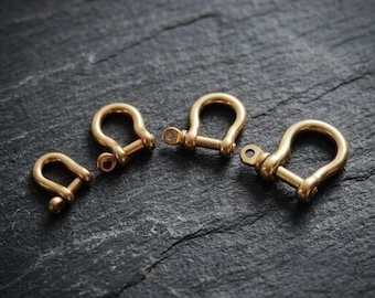 Gold Brass Shackle w/ Screw Pin, Solid Brass Leather craft Hardware