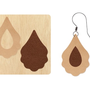Stacked Leaf earring cutting die,Custom Size Leather drop Cutting Die, statement earring pendent cutter, cutting machine cuts CD203