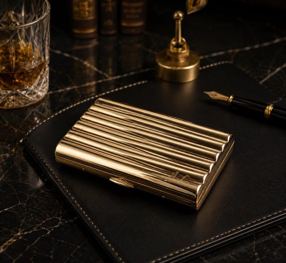 Custom engraving brass cigarette case for 12 cigarettes, Cigarette Box, Metal Cigarette Holder, Father's Day Gift,Gift for him