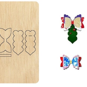 Bow Hair Clip cutting die,Custom Size Leather Cutting Die,heart bow pendent cutter, cutting machine cuts,Scallop bow clip die cut