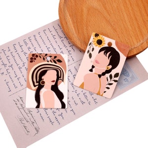 100 Stück Ohrringe, minimalistische Schmuck Display Karten, abstrakte Mädchen Gesicht Ohrringe Kartenhalter, Pastoral Mädchen Ohrringe
