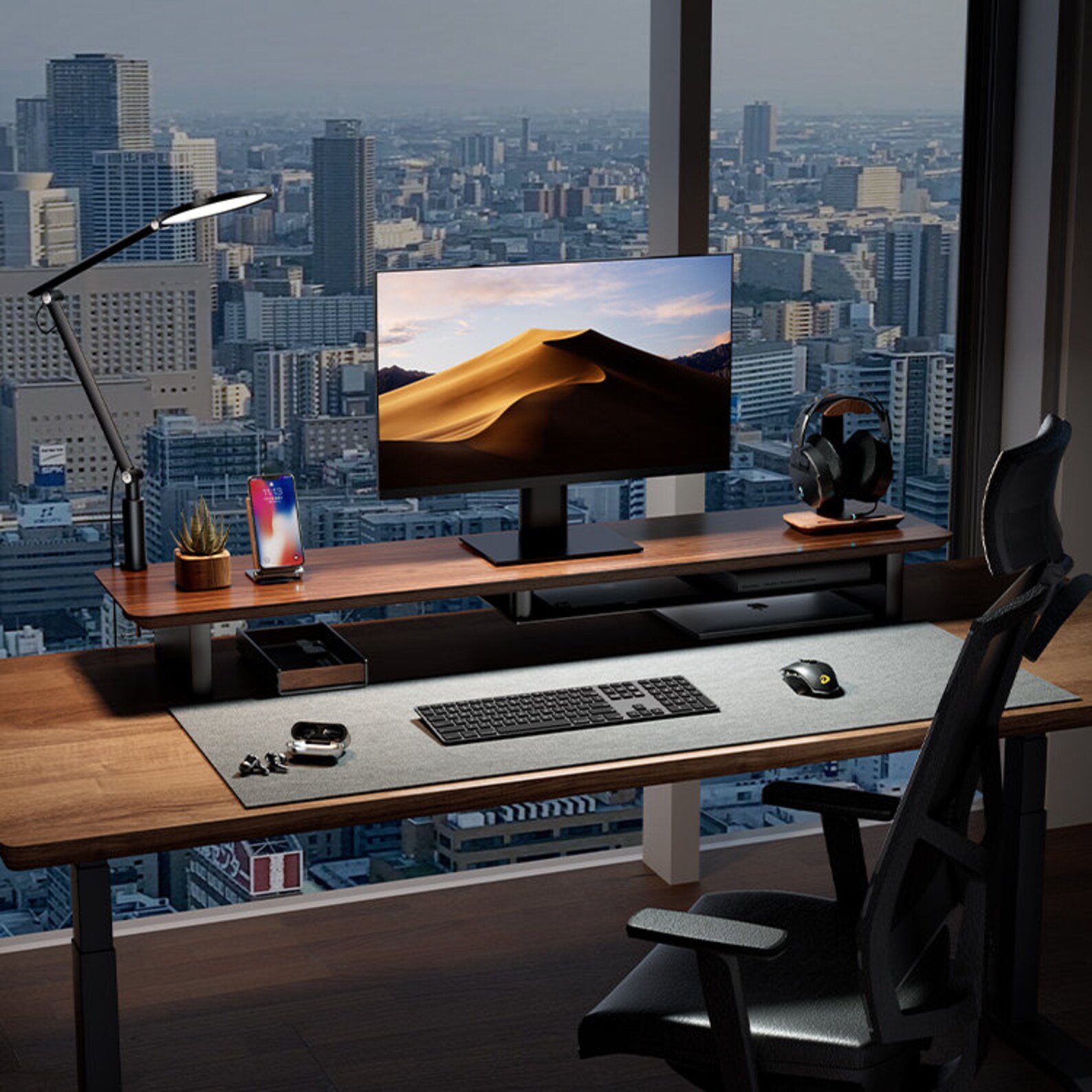 wooden desk riser