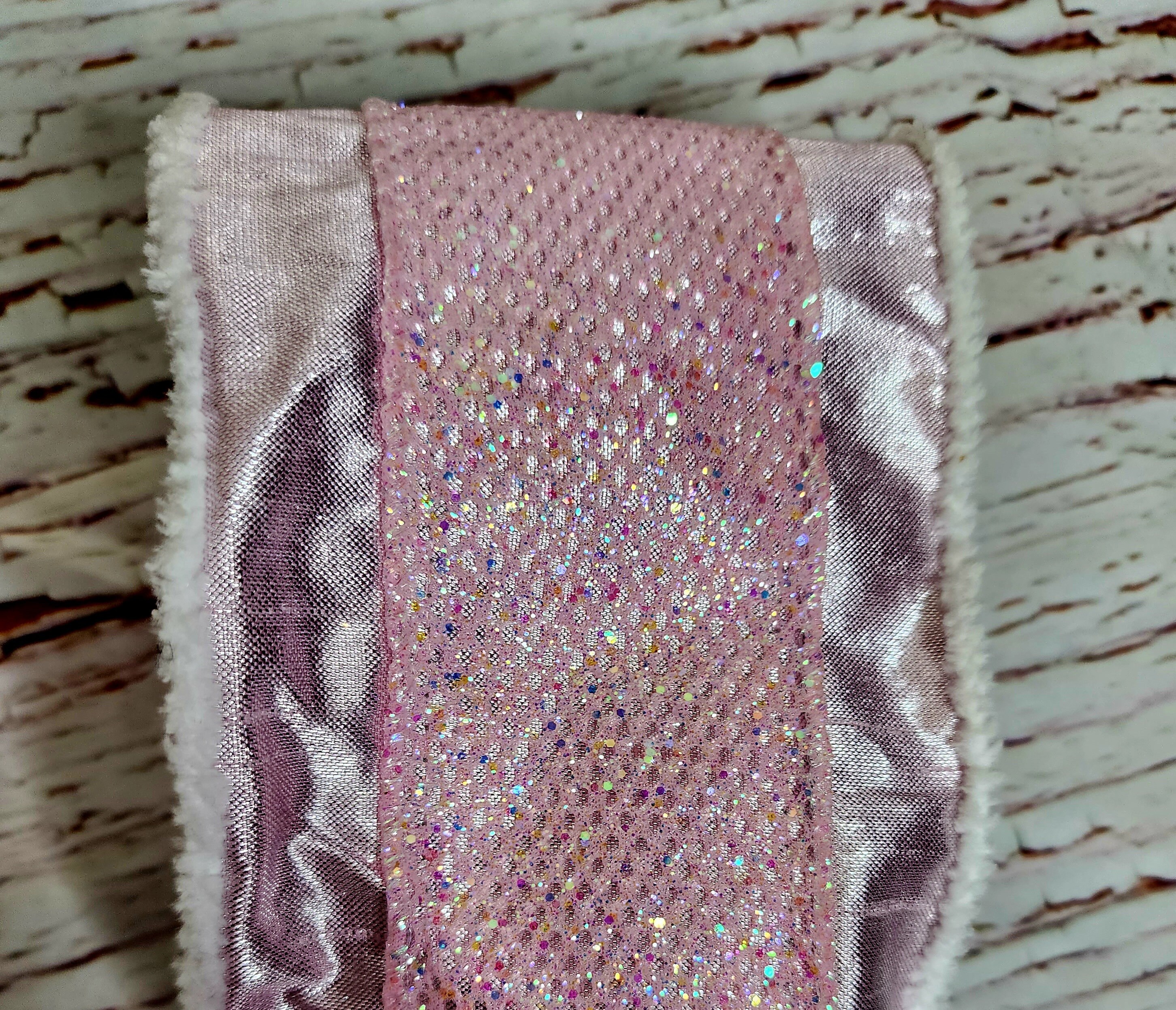 Pink Shiny Ribbon Luxurious 4 Inch Pink Glitter Ribbon White Trim Luxury Wired Ribbon ...