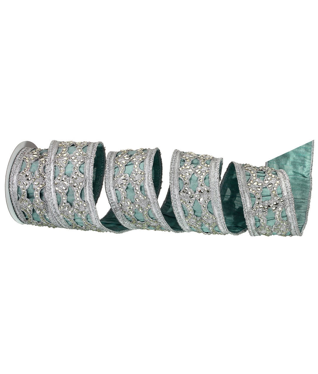 Jewled Ribbon 2.5x5y JEWELED CUTOUT Dupion WIRED Ribbon Glam Ribbon Lux Ribbon - Etsy