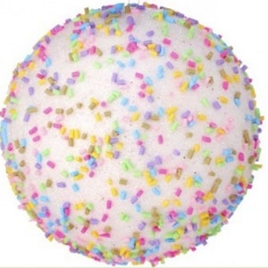 4 inch pastel pink with sprinkles candy ball ornament - sweets - faux sweets - candy Christmas ornament