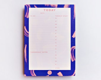 Blue Shadow Brush Planner Pad, Desk Planner Pad