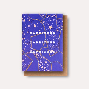 Carte d'anniversaire astro cosmique capricorne