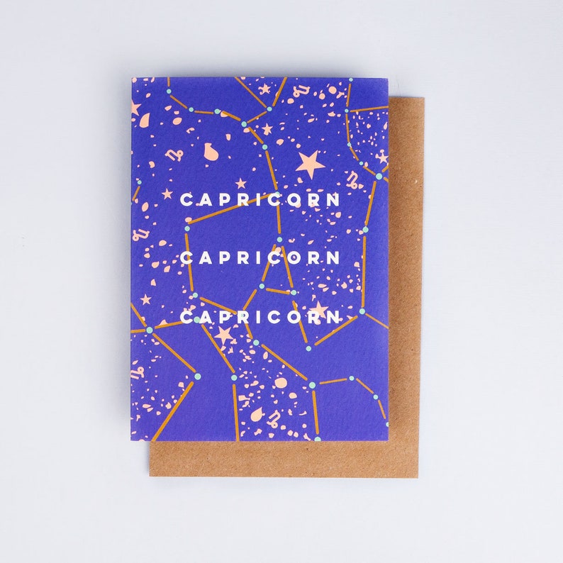 Astro Cosmic Capricorn Birthday Card image 1