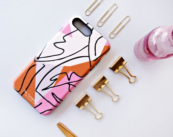 Pink Mustard Botanic Print Phone Case