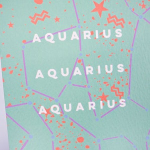 Astro Cosmic Aquarius Birthday Card image 3