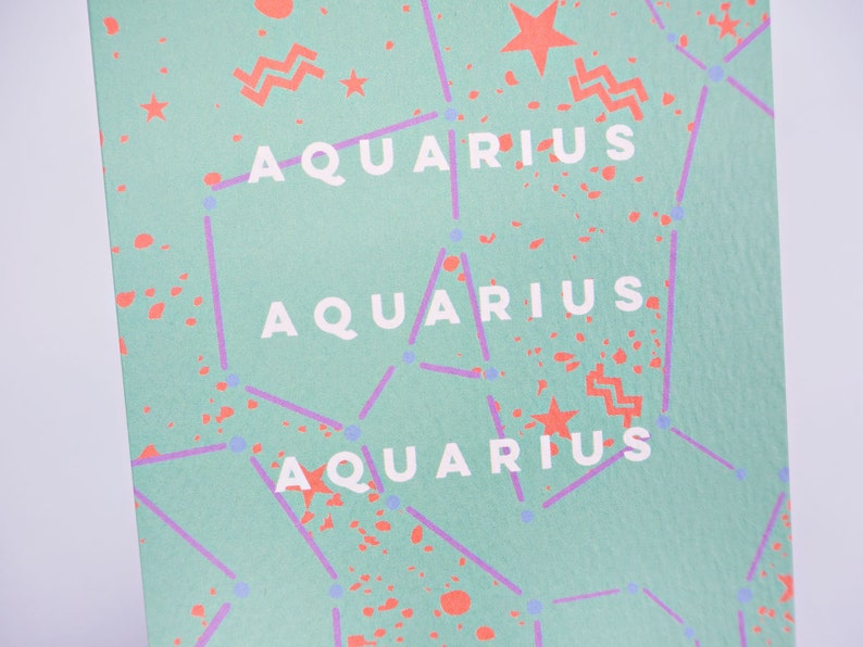 Astro Cosmic Aquarius Birthday Card image 3