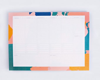 Palette Knife Weekly Planner Pad, Desk Planner Pad