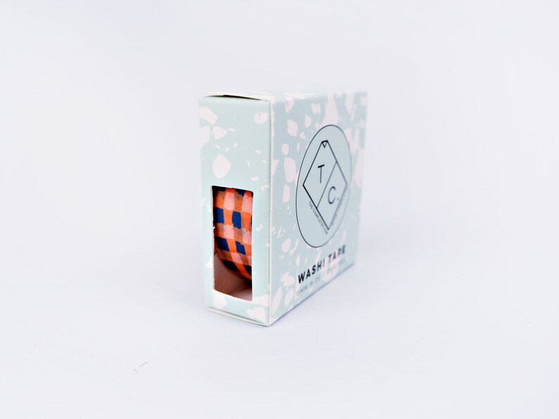 Orange Brush Check Washi Tape