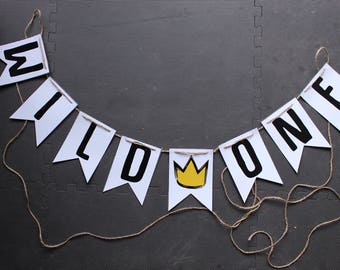 Wild Rumpus AND Wild One First Birthday Party Banners // TWO party banner downloads