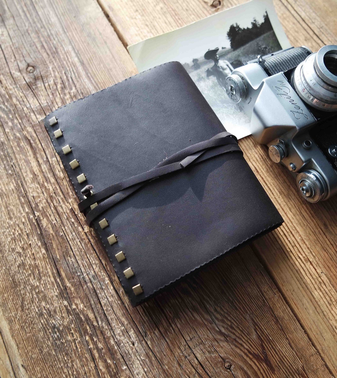 Leather photo album Small photo album 4x6 Personalized photo Etsy