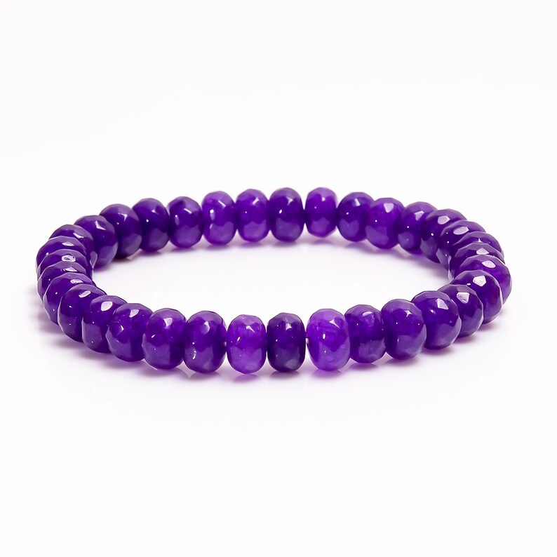 New Arrival Purple Onyx Gemstone Rondelle Faceted Beads 6,8 mm Bracelet,Fashionable Gemstone Bracelet,Jewelry For Woman,SB-89
