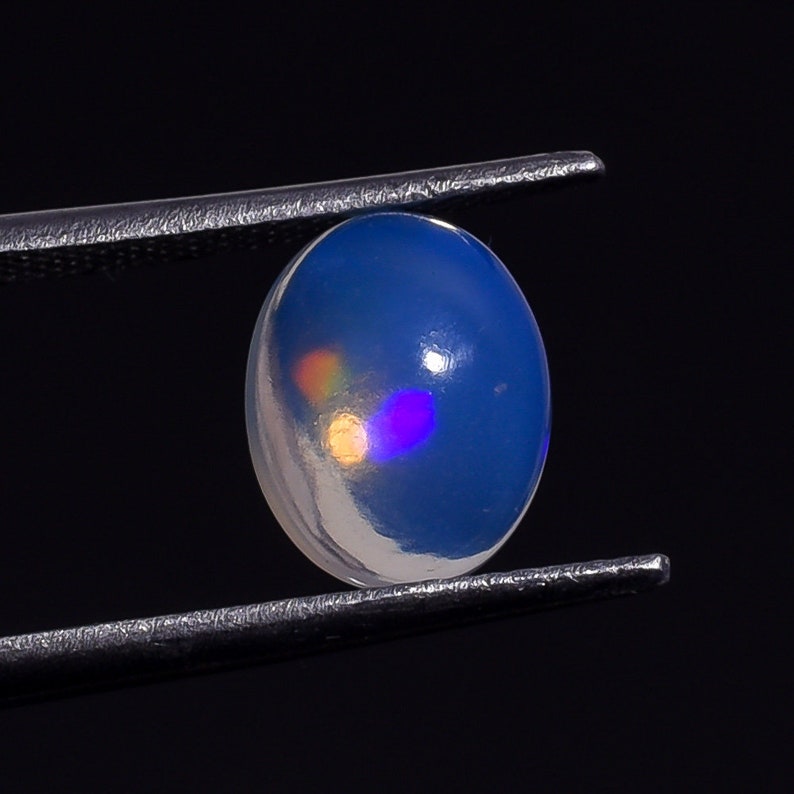 Natural Ethiopian Welo Fire Opal Gesmtone Oval Cabochon 10x8 mm Ethiopian Opal Gemstone Loose Opal Cab 1.75 Cts Multi Flashy Fire Oval