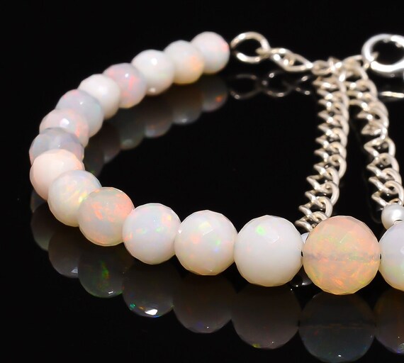 Details about   100% Natural Ethiopian Fire Opal Gemstone Beautiful Bead Bracelet 7-8" 2434 