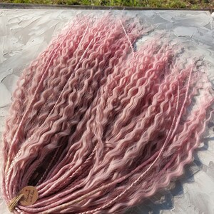 Pink Dreads Curly Dreads Crochet Double Ended Dreads Extensions Boho Dreadlocks Fake Dreads Full Set Wavy Dread Ombre Soft Dread DE
