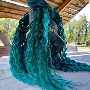 Green Dreads Curly Dreads Crochet Double Ended Dreads Ombre Dreadlocks Extensions Synthetic Dreads Wavy Dread Braids DE Turquoise Dreads