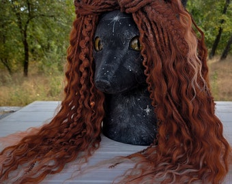 Curly Dreads Crochet Double Ended Dreads Extensions Auburn Dreads Orange Dreads Ginger Dreadlocks Ombre Boho Dreadlocks Exclusive Wavy Dread