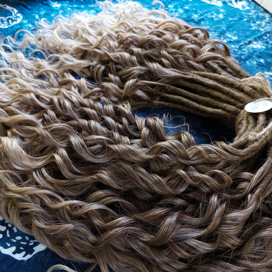 Brown Dreads Wavy Curly Dreadlocks Ombre Synthetic Dreadlocks Extension ...