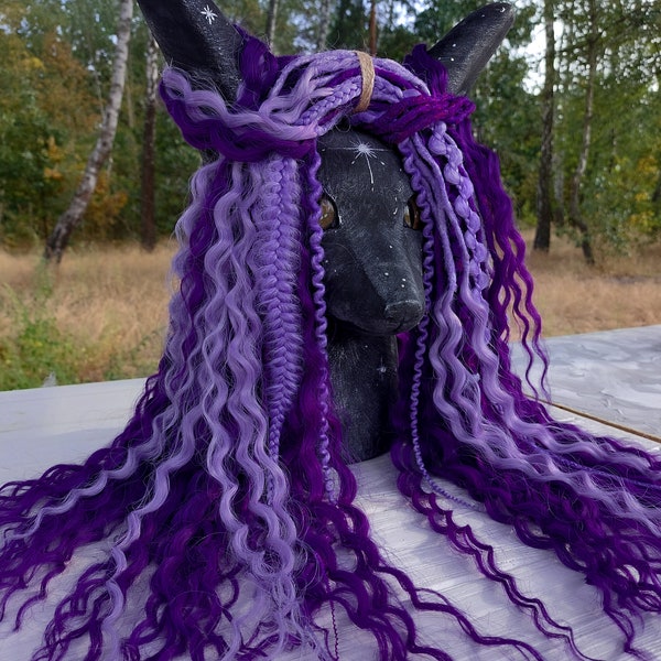Curly Dreads Crochet Double Ended Dreads Extensions Purple Dreadlocks Violet Dreads Boho Dreadlocks Fake Dreads Wavy Dread Extension