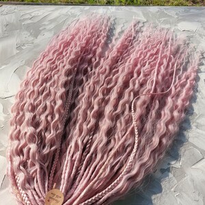 Pink Dreads Curly Dreads Crochet Double Ended Dreads Extensions Boho Dreadlocks Fake Dreads Full Set Wavy Dread Ombre Soft Dread DE