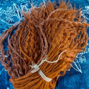Ginger Dreadlocks Curly Dreads Crochet Double Ended Dreads Extensions Auburn Dreads Orange Dreads Ombre Boho Dreadlock Wavy Dread Red Dreads