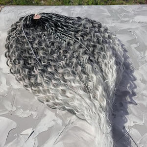 Curly Dreads Crochet Double Ended Dreads Extensions White Dreads Gray Dreads Ombre Dreadlocks Gray Fake Dreads DE Wavy Dread Synthetic Lock