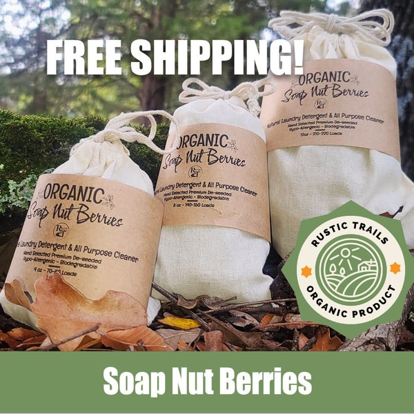 Organic Soap Nut Berries - Nature's Natural Cleanser - De-seeded - Hand Sorted and Selected - Natural Laundry Detergent and Shampoo