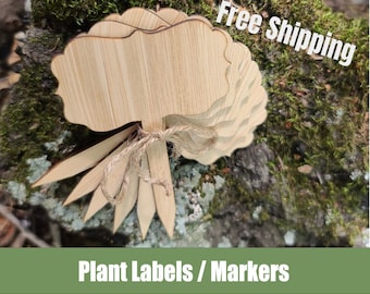 Plant Markers,  Markers, Blank Plant Label, Garden Stakes, Wooden Bamboo Markers, Plant Tags, Party Favors, Crafts Wood