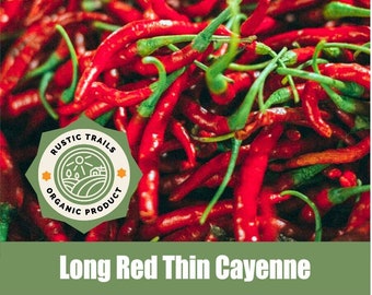 Long Red Thin Slim Cayenne Pepper Seeds - None GMO - Heirloom