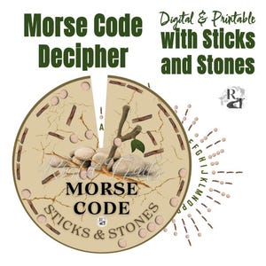 Dekodecode Morsecode-Nachrichten, Stäbchen und Steine Entziffern - STEAM Challenge Outdoor Waldbildung Natur, Schule zu Hause, Montessori, Escape Rm