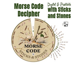 Decode Morse Code Messages, Sticks and Stones Decipher - STEAM Challenge Outdoor Forest Education Nature, Home School, Montessori, Escape Rm