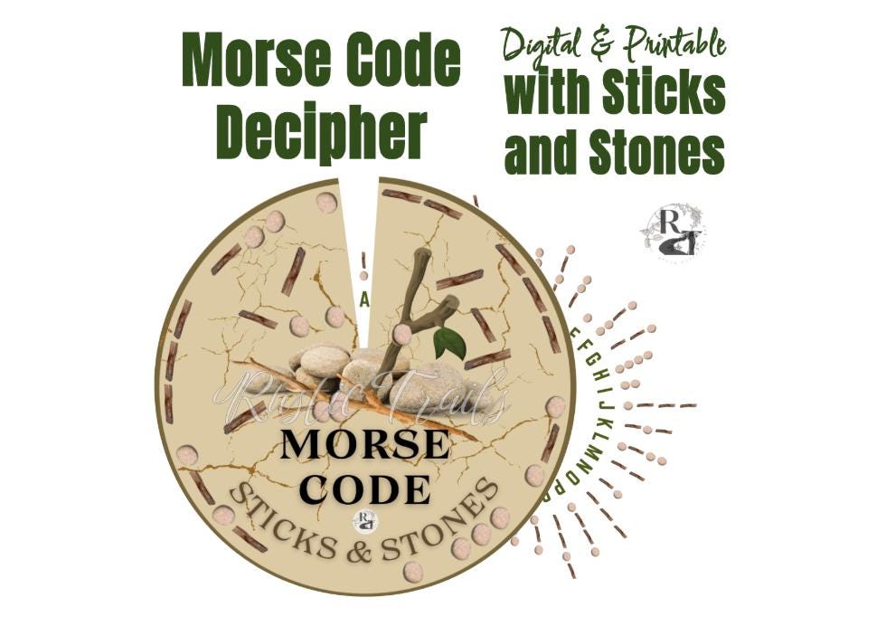 Decode Morse Code Messages, Sticks and Stones Decipher - STEAM Challenge Outdoor Forest Education Nature, Home School, Montessori, Escape Rm