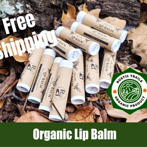 Organic Lip Balm - Lip Gloss - Lip Moisture - Peppermint  & FREE Shipping