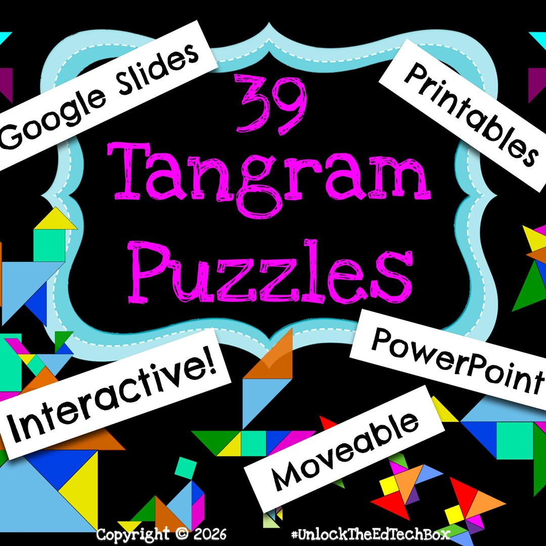 39 Digital Moveable Tangram Puzzle Activities STEM Team Building Math ...
