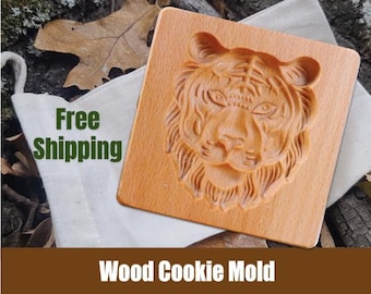 Wood Tiger Cookie Mold – Springerle, Gingerbread, Speculaas