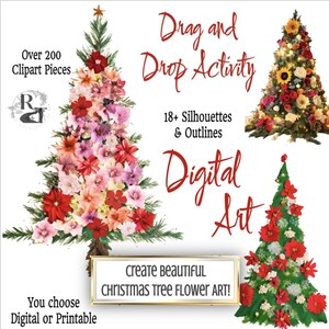 Maak prachtige DIY-kerstboomkunst Google Slides Activiteitsstukken Drag & drop Design Shabby Chic Knutselen, school, vakantie, afdrukken, kaarten