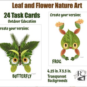 24 Blatt Blume Wildblumen Kunst Aufgabe Karte Aktivität, Forstwirtschaft, Outdoor Bildung, Montessori Schule Hausschule - Montessori, Naturbildung