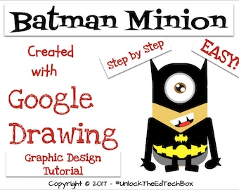 Digital DIY Como fazer um design gráfico simples do Batman no Google Drawing ou no Google Slides - Crie um arquivo PNG vetorial