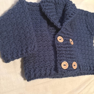 Handmade crochet roller neck baby cardigan