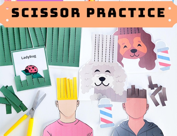 toddler scissor practice activities learning haircut etsy hong kong