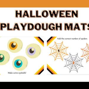 Toddler Halloween Playdough Mats Spooky Prompts Counting Playdough Sheet Drawing Sheet Printable Worksheet Homeschool Playmat image 1