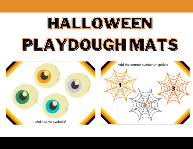 Toddler Halloween Playdough Mats - Spooky Prompts - Counting ...