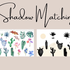 Schaduwmatching voor peuters - Natuurgeïnspireerd - Aquarel - Prachtige afbeeldingen - Afdrukbare kaarten - Dieren - Thuisschool - Activiteitenblad